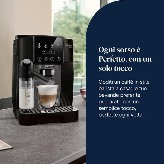 De'Longhi Magnifica Start ECAM222.60.BG Macchina da Caffè Automatica con Montalatte, 4 Bevande, Grigia