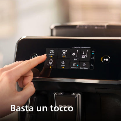 Philips Serie 2200 Macchina da Caffè Automatica con Montalatte, Espresso e Caffè, 2 Bevande One Touch