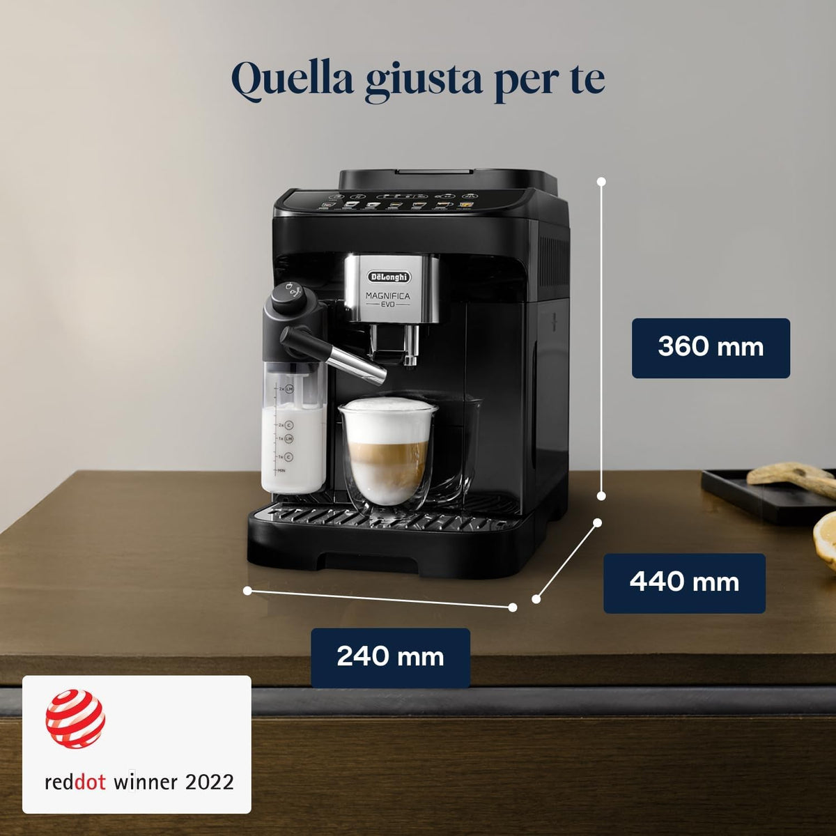 De'Longhi Magnifica Evo ECAM292.81.B Macchina da Caffè Automatica con Montalatte, 7 Bevande, Nera