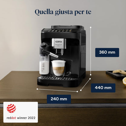 De'Longhi Magnifica Evo ECAM292.81.B Macchina da Caffè Automatica con Montalatte, 7 Bevande, Nera