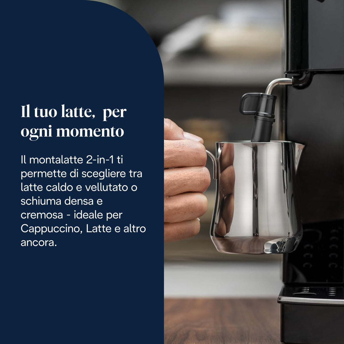De'Longhi Magnifica S ECAM22.110.B Macchina da Caffè Automatica con Montalatte, 4 Bevande One Touch, Nera