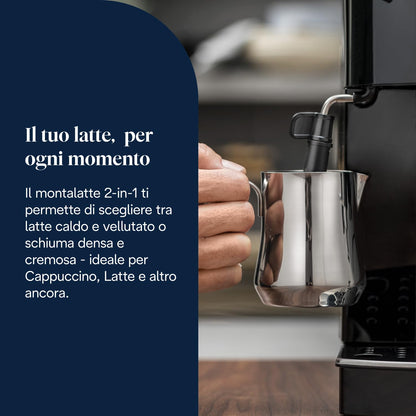 De'Longhi Magnifica S ECAM22.110.B Macchina da Caffè Automatica con Montalatte, 4 Bevande One Touch, Nera