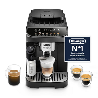 De'Longhi Magnifica Evo ECAM292.81.B Macchina da Caffè Automatica con Montalatte, 7 Bevande, Nera