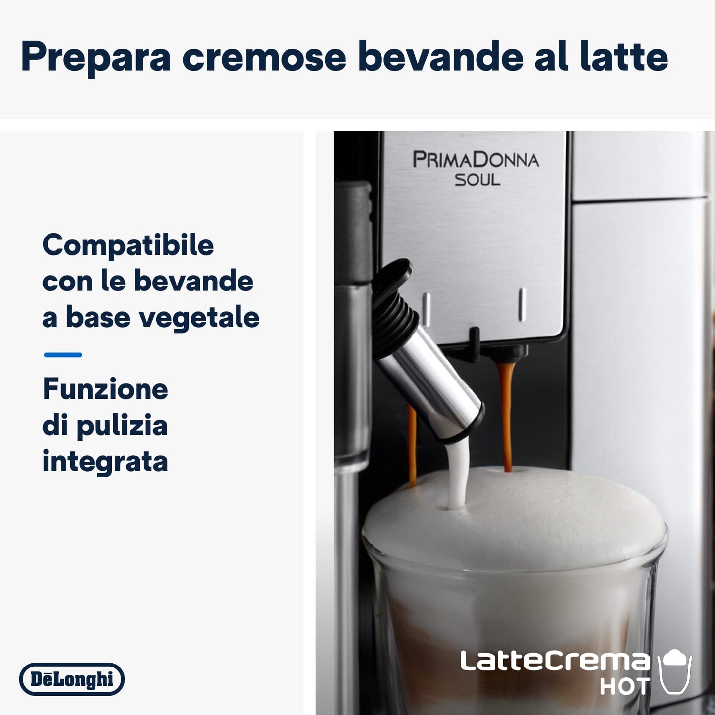 De'Longhi PrimaDonna Soul ECAM612.55.SB Macchina da Caffè Automatica con LatteCrema e Bean Adapt