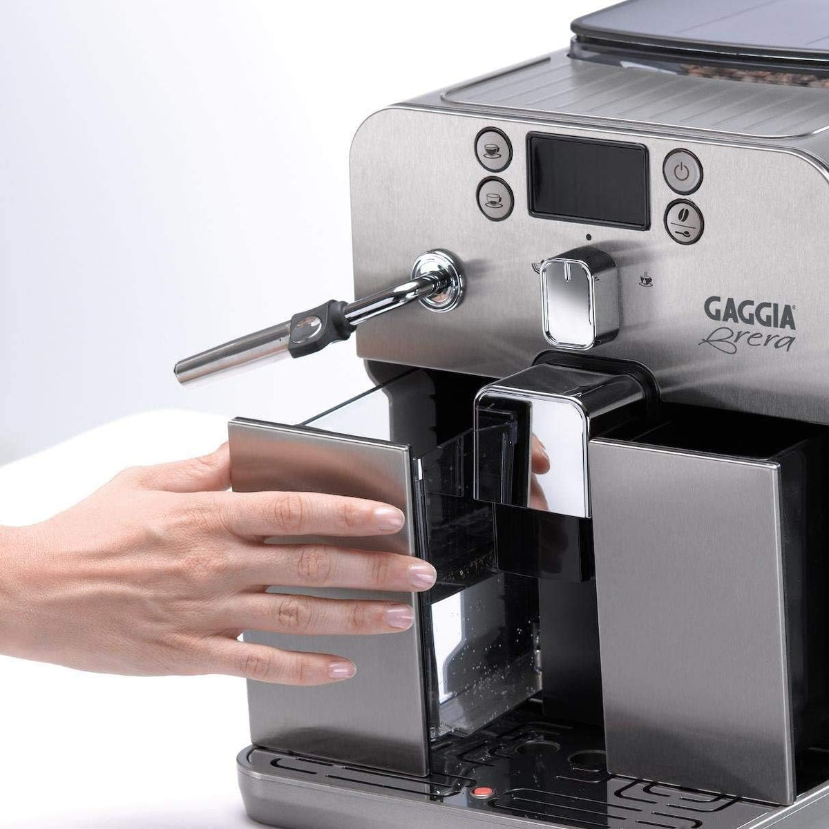 Gaggia Brera RI9305/01 Macchina da Caffè Automatica per Espresso e Cappuccino, Caffè in Grani, Argento