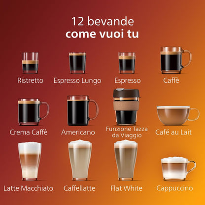 Philips Serie 5400 Macchina da Caffè Automatica con Caraffa LatteGo, 12 Bevande One Touch