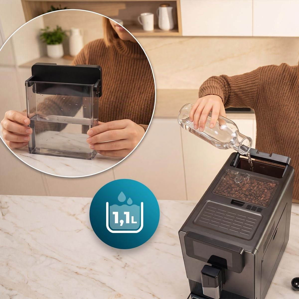 Cecotec Cremmaet Latte Art Elite Macchina da Caffè Automatica con Montalatte, 19 Bar, 6 Bevande