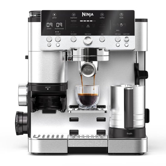 Ninja Luxe Premiere ES601EU Macchina da Caffè 3 in 1 per Espresso, Cappuccino e Caffè Filtro, Argento