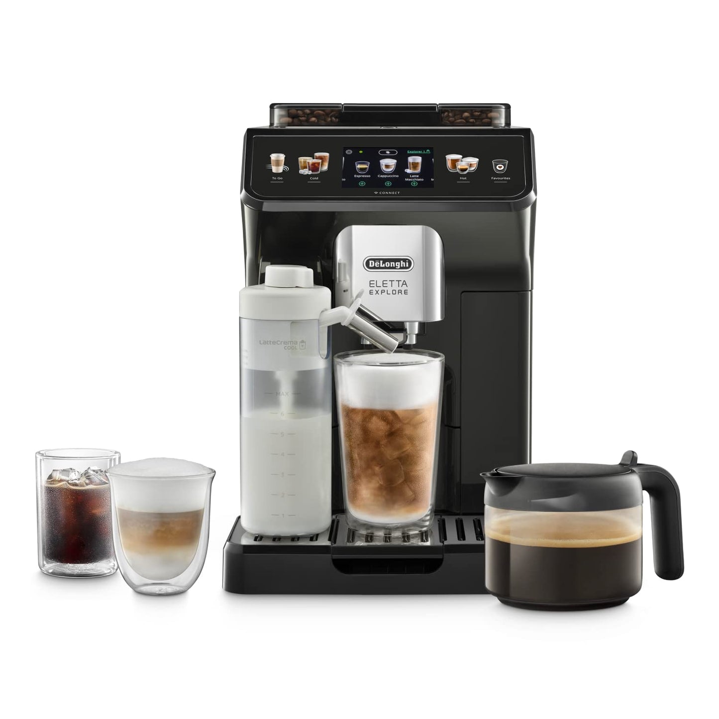 De'Longhi Eletta Explore ECAM452.67.G Macchina da Caffè Automatica con LatteCrema, oltre 50 Bevande, Grigia