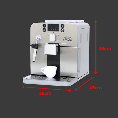 Gaggia Brera RI9305/01 Macchina da Caffè Automatica per Espresso e Cappuccino, Caffè in Grani, Argento