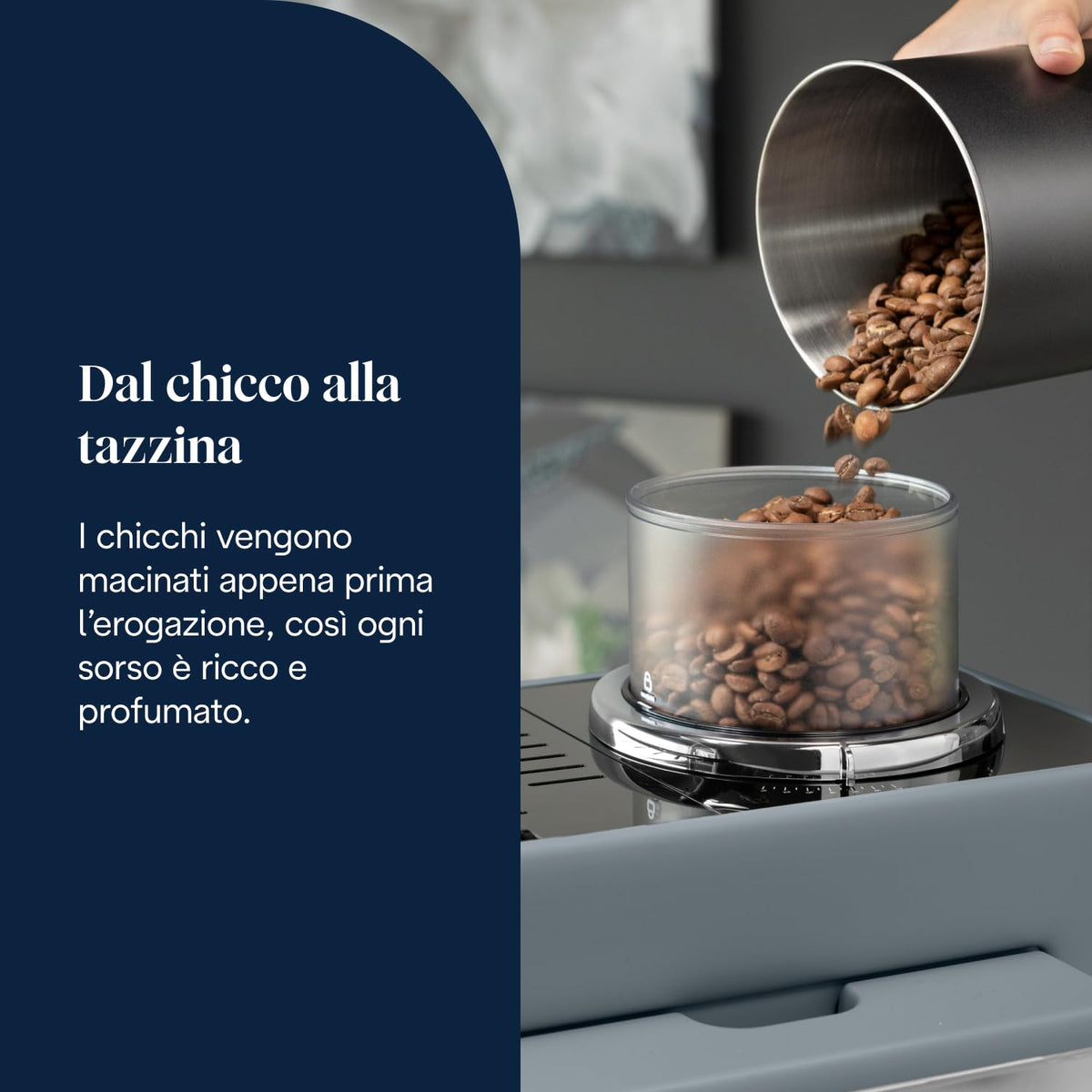 De'Longhi Rivelia Perfetto EXAM440.55.G Macchina da Caffè Automatica con Montalatte e Display Touch, Grigia