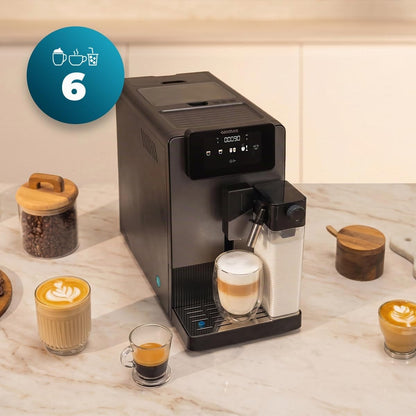 Cecotec Cremmaet Latte Art Elite Macchina da Caffè Automatica con Montalatte, 19 Bar, 6 Bevande