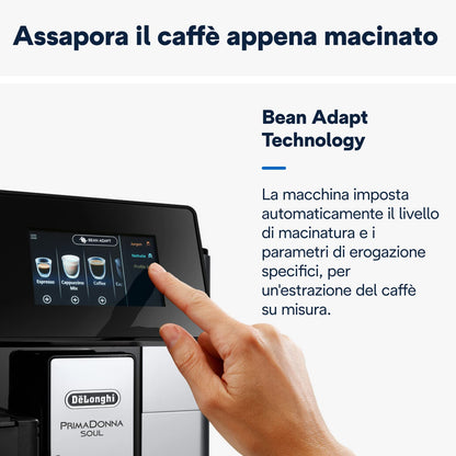 De'Longhi PrimaDonna Soul ECAM612.55.SB Macchina da Caffè Automatica con LatteCrema e Bean Adapt