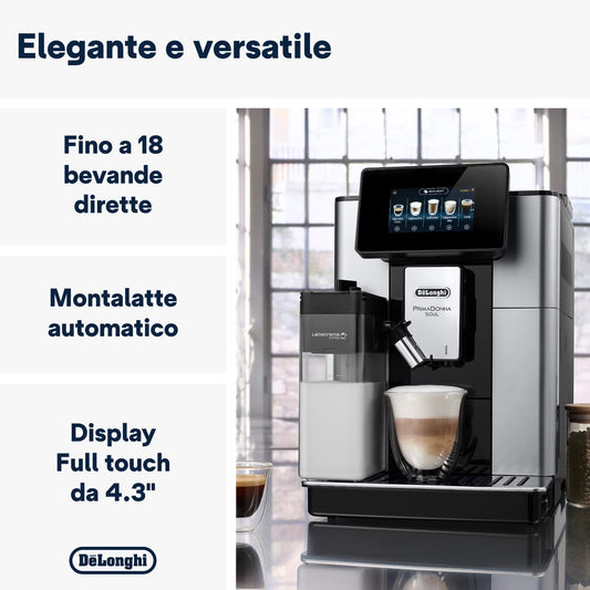 De'Longhi PrimaDonna Soul ECAM612.55.SB Macchina da Caffè Automatica con LatteCrema e Bean Adapt
