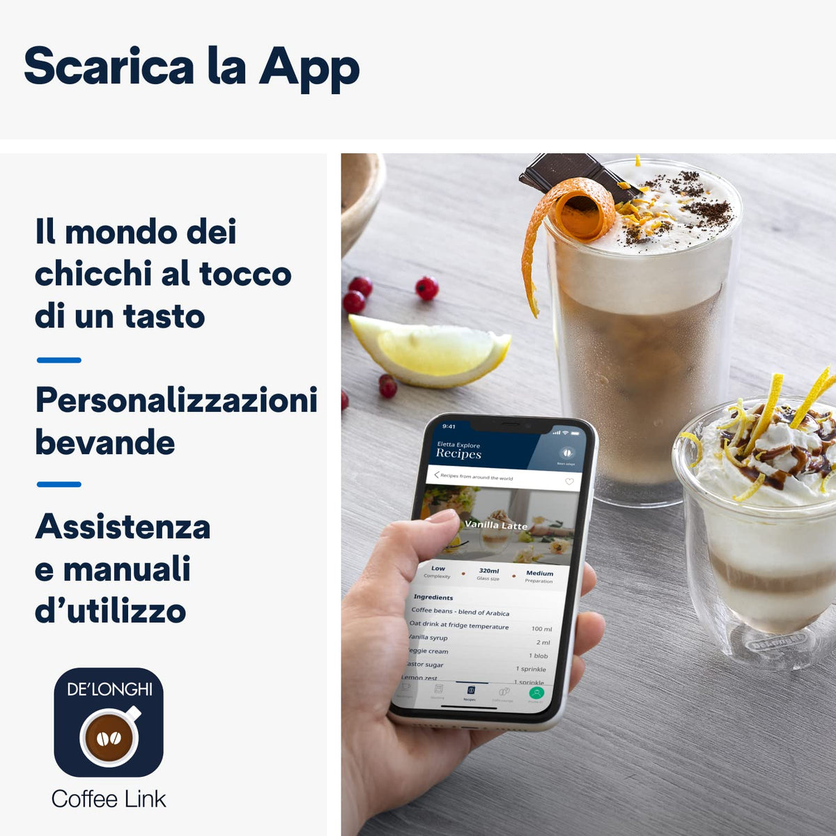 De'Longhi Eletta Explore ECAM452.67.G Macchina da Caffè Automatica con LatteCrema, oltre 50 Bevande, Grigia