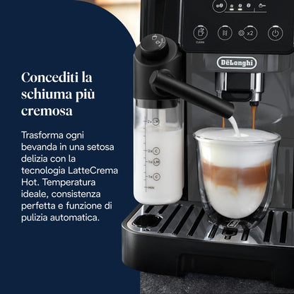 De'Longhi Magnifica Start ECAM222.60.BG Macchina da Caffè Automatica con Montalatte, 4 Bevande, Grigia