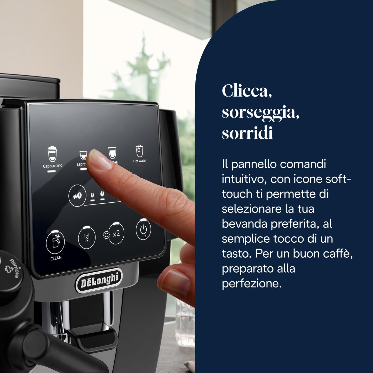 De'Longhi Magnifica Start ECAM222.60.BG Macchina da Caffè Automatica con Montalatte, 4 Bevande, Grigia