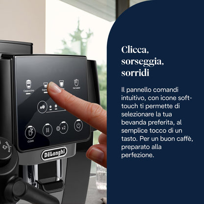 De'Longhi Magnifica Start ECAM222.60.BG Macchina da Caffè Automatica con Montalatte, 4 Bevande, Grigia