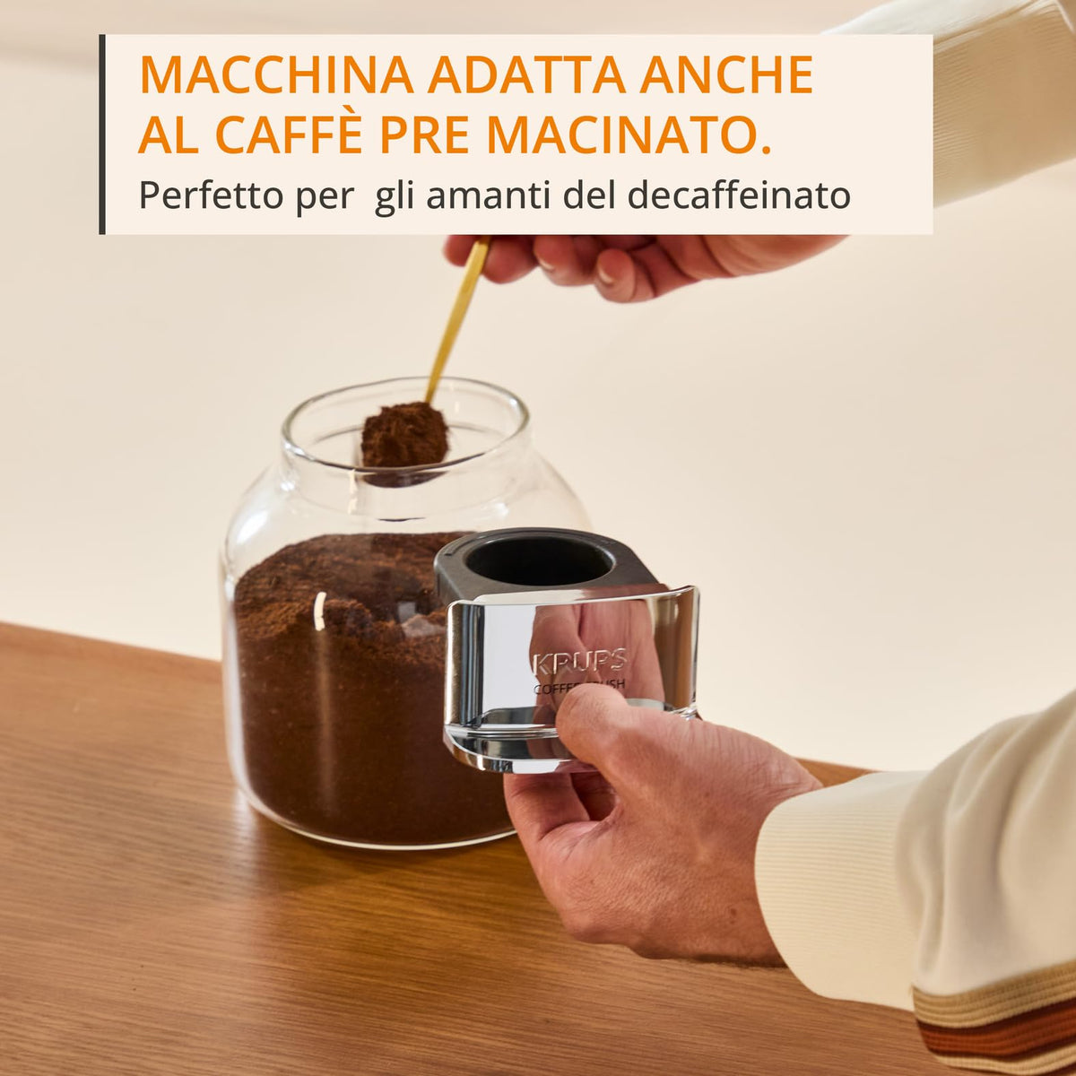 Krups Coffee Crush Extra SA4028 Macchina da Caffè Automatica con Macinacaffè Integrato, Nera