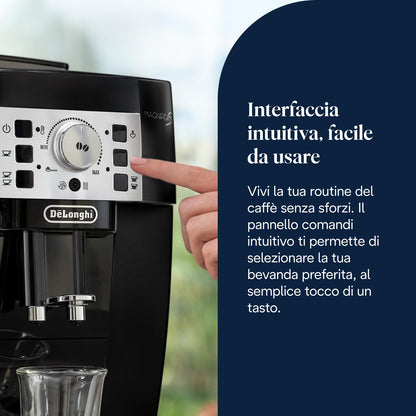 De'Longhi Magnifica S ECAM22.110.B Macchina da Caffè Automatica con Montalatte, 4 Bevande One Touch, Nera