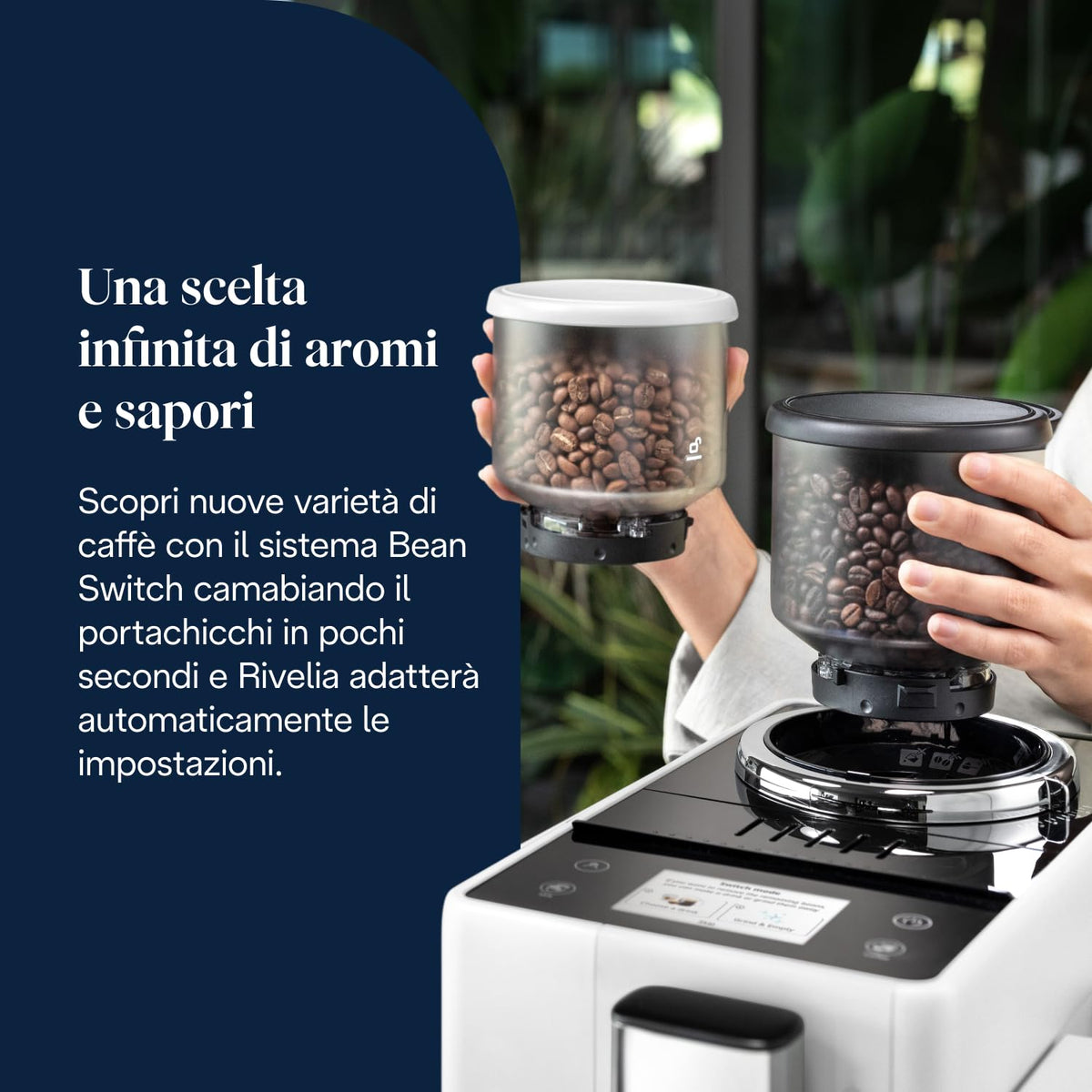 De'Longhi Rivelia Perfetto EXAM440.55.W Macchina da Caffè Automatica con Montalatte e Display Touch, Bianca