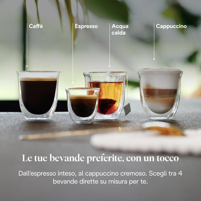 De'Longhi Magnifica Start ECAM222.60.BG Macchina da Caffè Automatica con Montalatte, 4 Bevande, Grigia