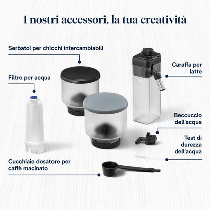 De'Longhi Rivelia Perfetto EXAM440.55.G Macchina da Caffè Automatica con Montalatte e Display Touch, Grigia