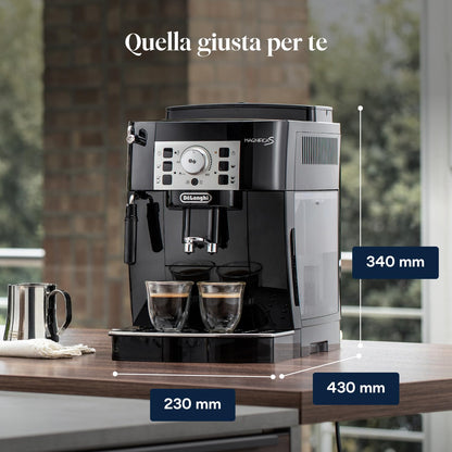 De'Longhi Magnifica S ECAM22.110.B Macchina da Caffè Automatica con Montalatte, 4 Bevande One Touch, Nera