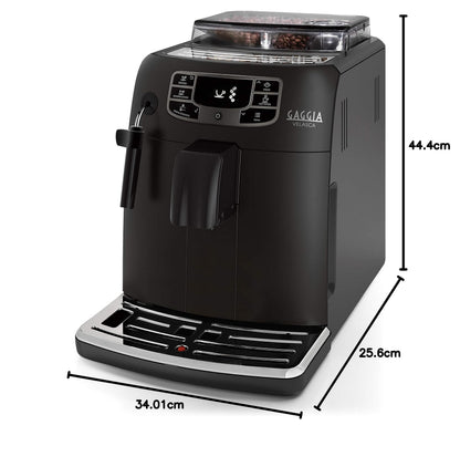 Gaggia Velasca Black RI8260/01 Macchina da Caffè Automatica per Espresso e Cappuccino, Caffè in Grani, Nera