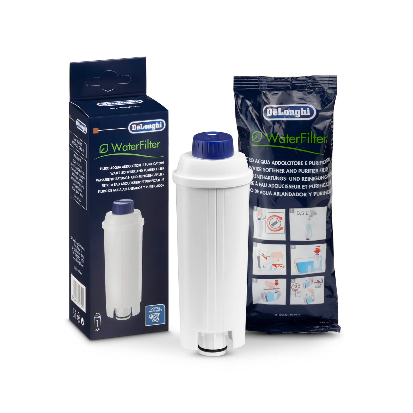 De'Longhi Magnifica S ECAM22.110.B Macchina da Caffè Automatica con Montalatte e Filtro Acqua DLSC002, Nera