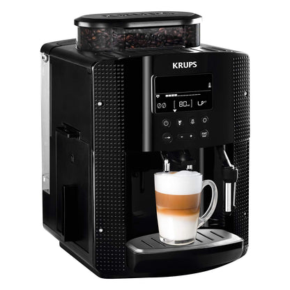 Krups Essential EA8150 Macchina da Caffè Automatica con Macinacaffè e Display, Nera