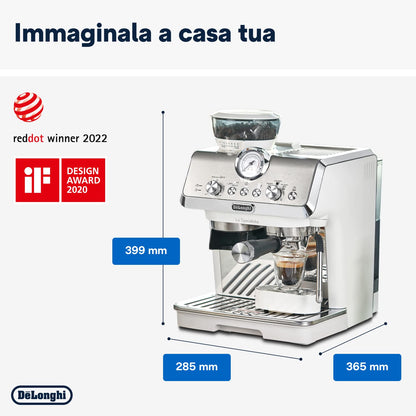De'Longhi La Specialista Arte EC9155.W Macchina da Caffè Manuale con Macinacaffè e Kit Barista, Bianca