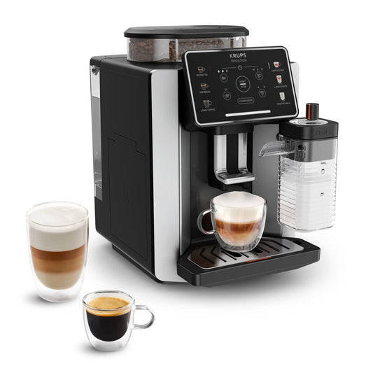 Krups Sensation Milk M50 EA912E Macchina da Caffè Automatica in Grani con Montalatte, Argento