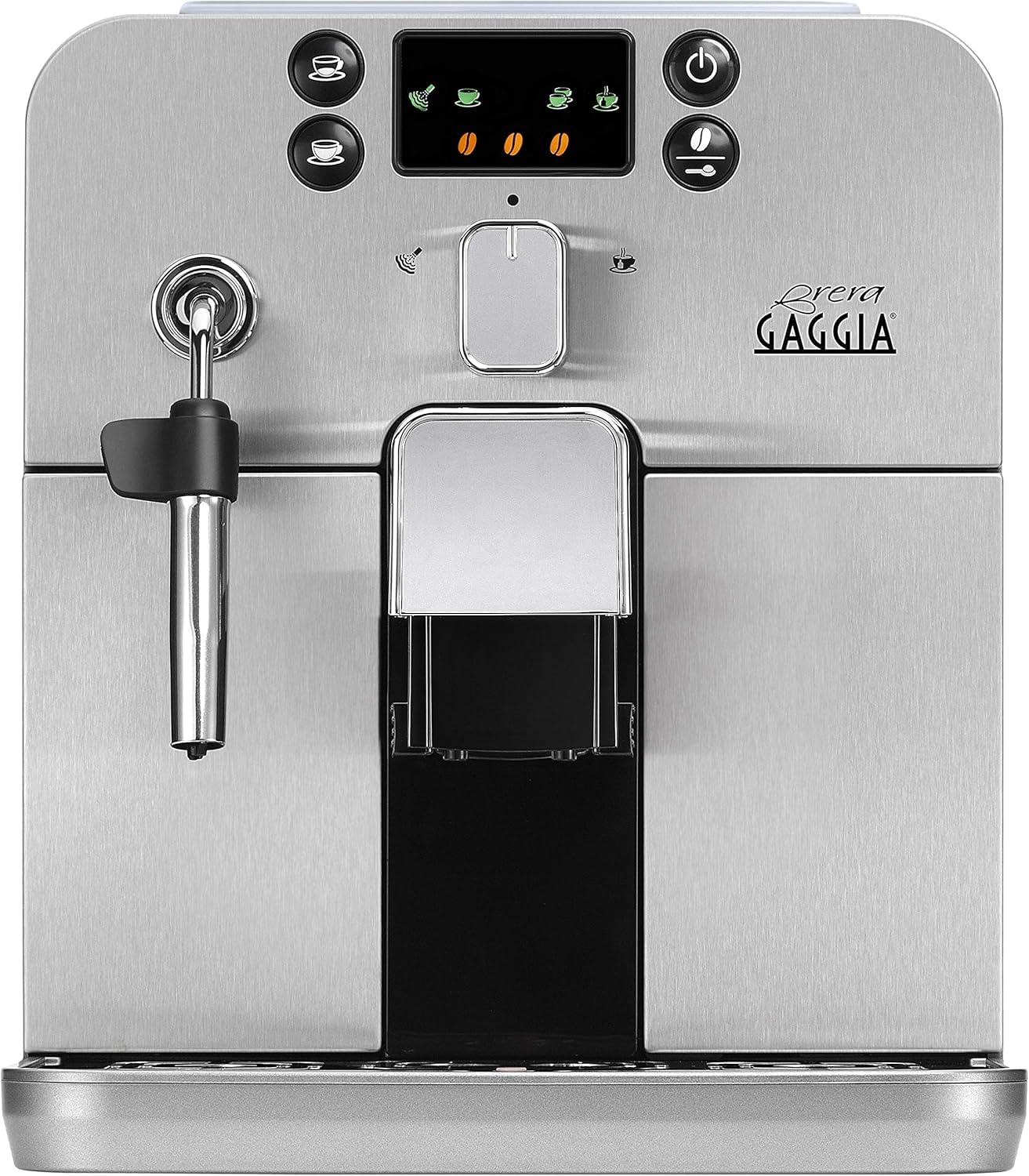 Gaggia Brera RI9305/01 Macchina da Caffè Automatica per Espresso e Cappuccino, Caffè in Grani, Argento