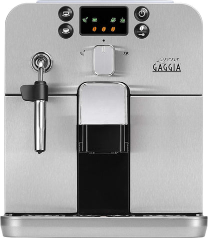 Gaggia Brera RI9305/01 Macchina da Caffè Automatica per Espresso e Cappuccino, Caffè in Grani, Argento