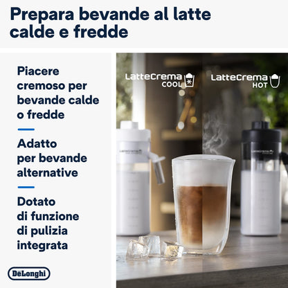 De'Longhi Eletta Explore ECAM452.67.G Macchina da Caffè Automatica con LatteCrema, oltre 50 Bevande, Grigia