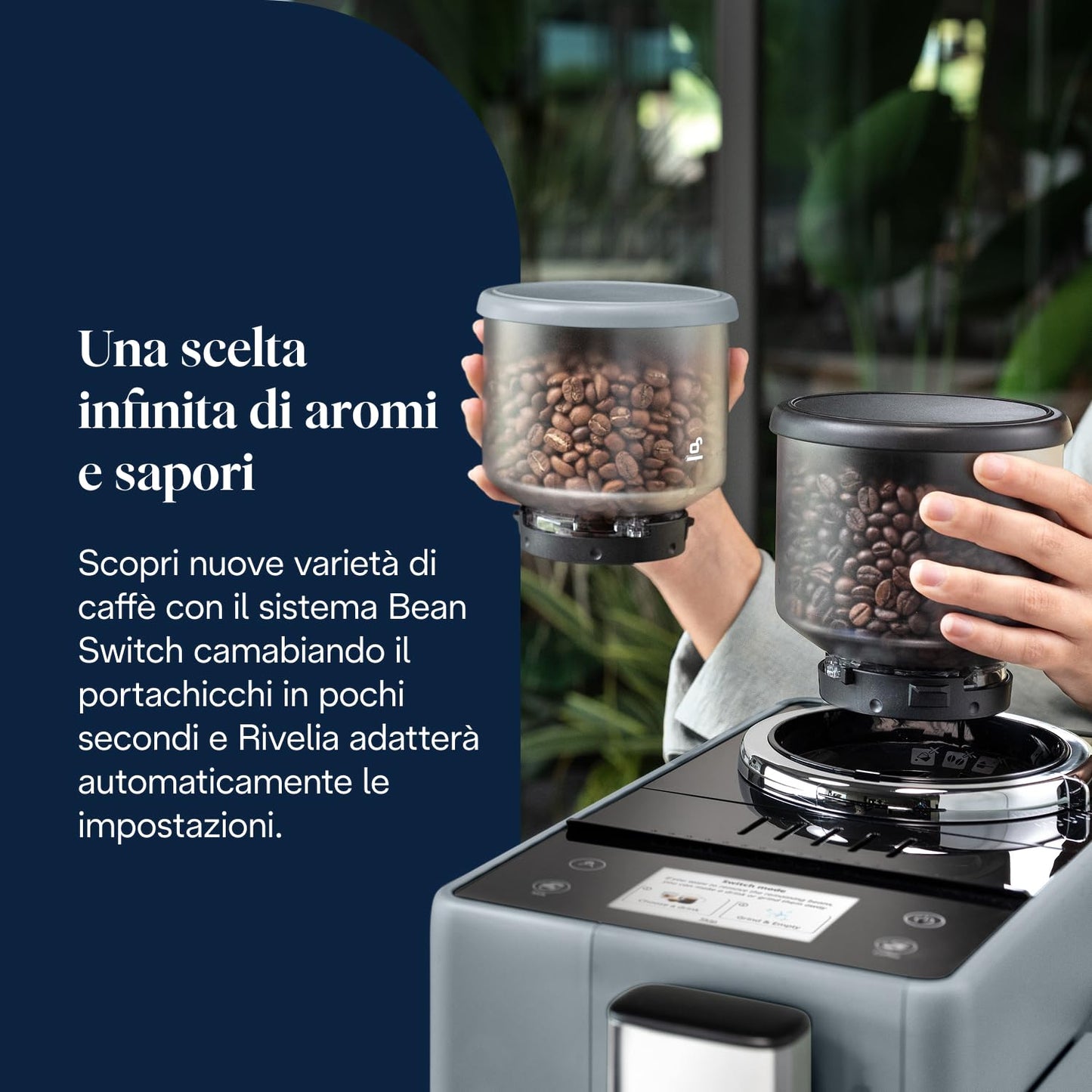 De'Longhi Rivelia Perfetto EXAM440.55.G Macchina da Caffè Automatica con Montalatte e Display Touch, Grigia