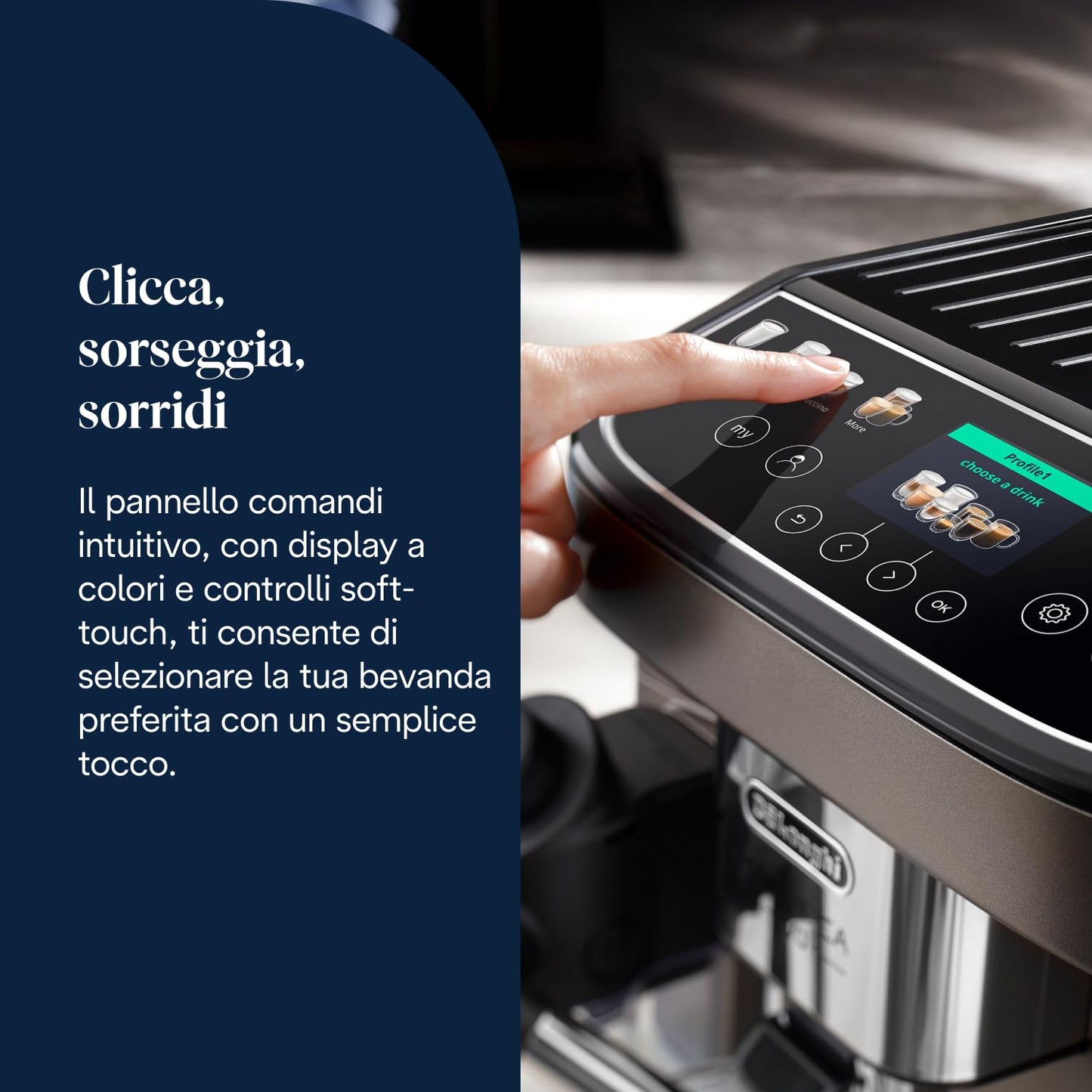 De'Longhi Magnifica Evo Next ECAM312.80.TB Macchina da Caffè Automatica con Montalatte e Display Touch