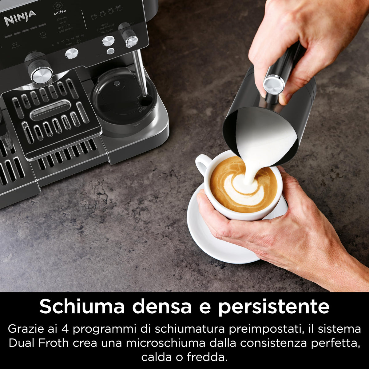 Ninja Luxe Premier ES601EUBK Macchina da Caffè 3 in 1 Espresso, Cold Brew e Caffè Filtro, Nera