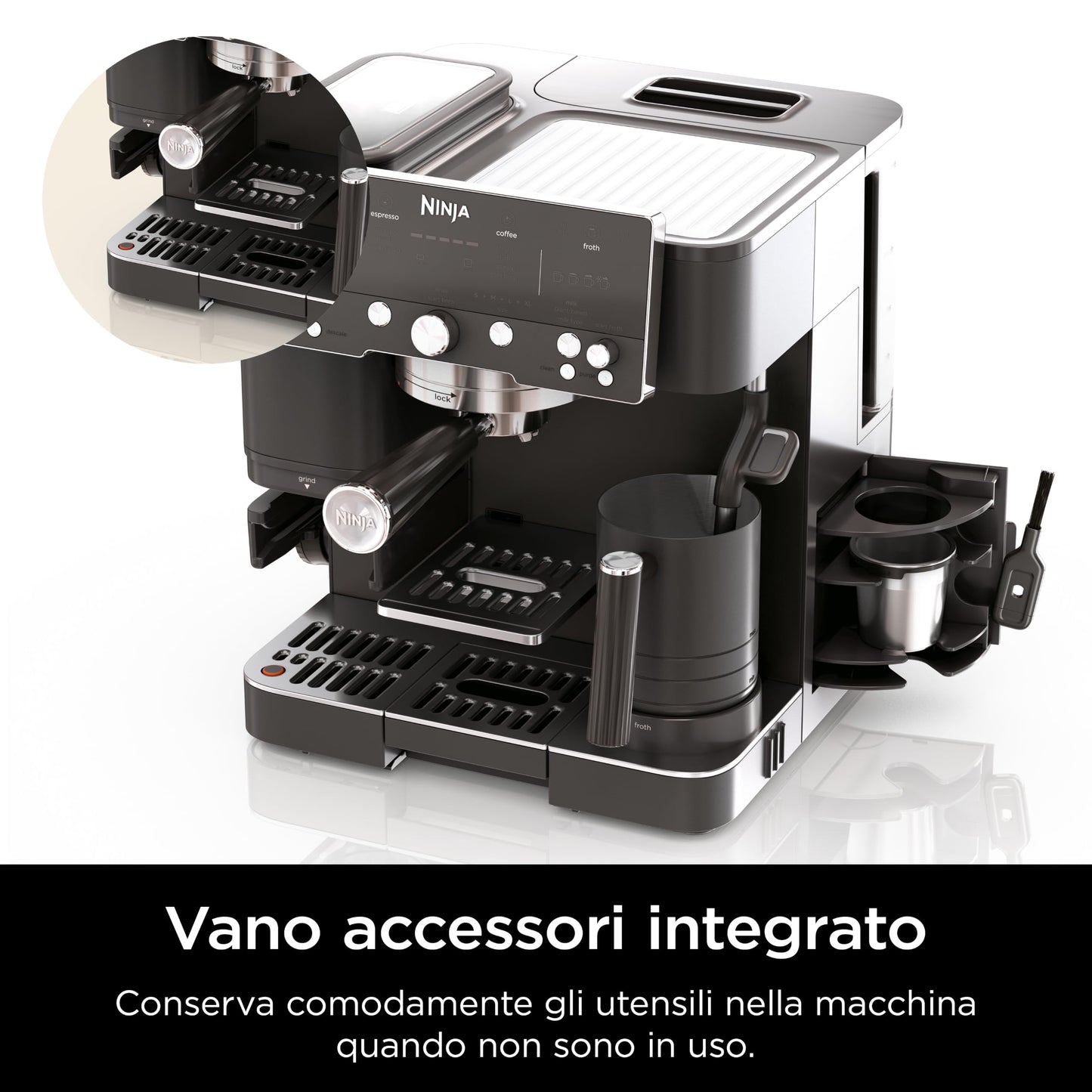 Ninja Luxe Premier ES601EUBK Macchina da Caffè 3 in 1 Espresso, Cold Brew e Caffè Filtro, Nera