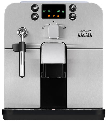 Gaggia Brera RI9305/11 Macchina da Caffè Automatica per Espresso e Cappuccino, Caffè in Grani, Argento e Nero