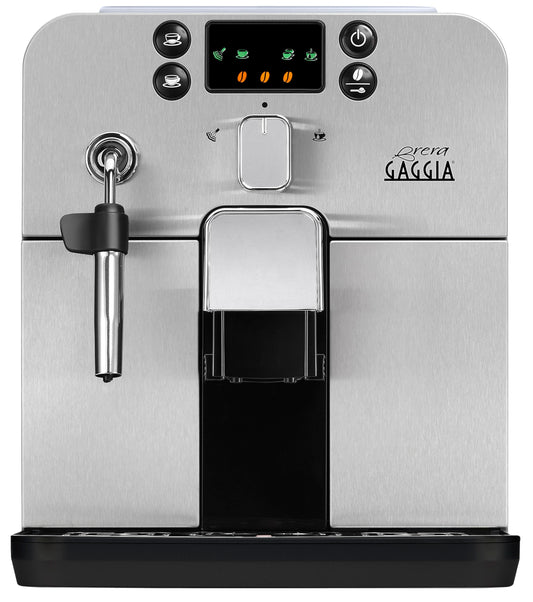 Gaggia Brera RI9305/11 Macchina da Caffè Automatica per Espresso e Cappuccino, Caffè in Grani, Argento e Nero