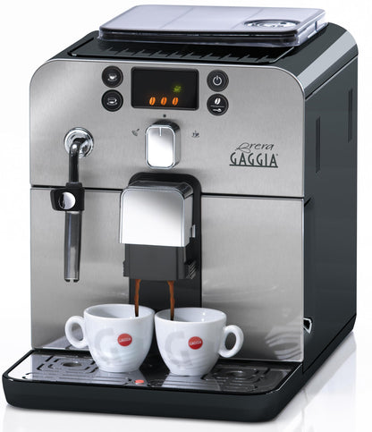 Gaggia Brera RI9305/11 Macchina da Caffè Automatica per Espresso e Cappuccino, Caffè in Grani, Argento e Nero