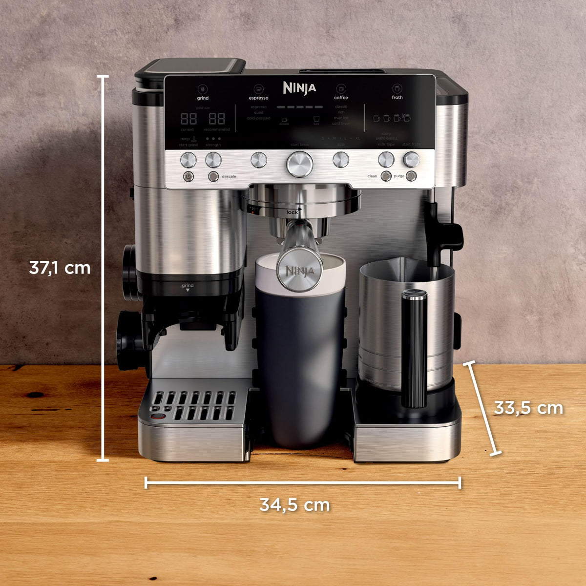Ninja Luxe Premiere ES601EU Macchina da Caffè 3 in 1 per Espresso, Cappuccino e Caffè Filtro, Argento