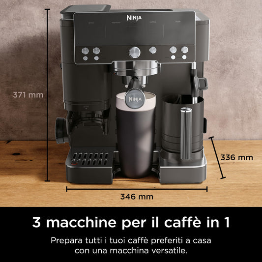 Ninja Luxe Premier ES601EUBK Macchina da Caffè 3 in 1 Espresso, Cold Brew e Caffè Filtro, Nera